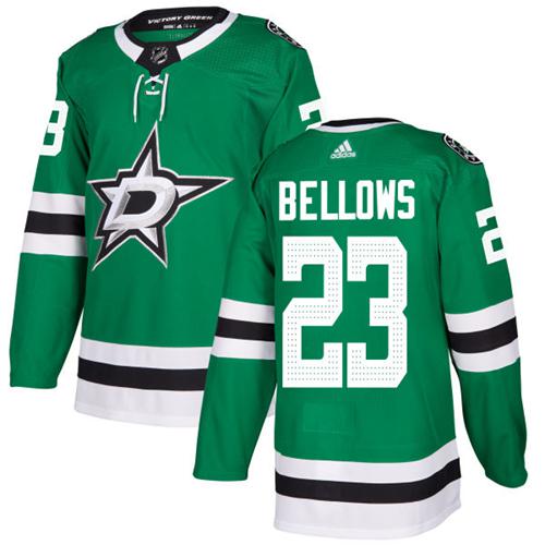 Adidas Men Dallas Stars #23 Brian Bellows Green Home Authentic Stitched NHL Jersey